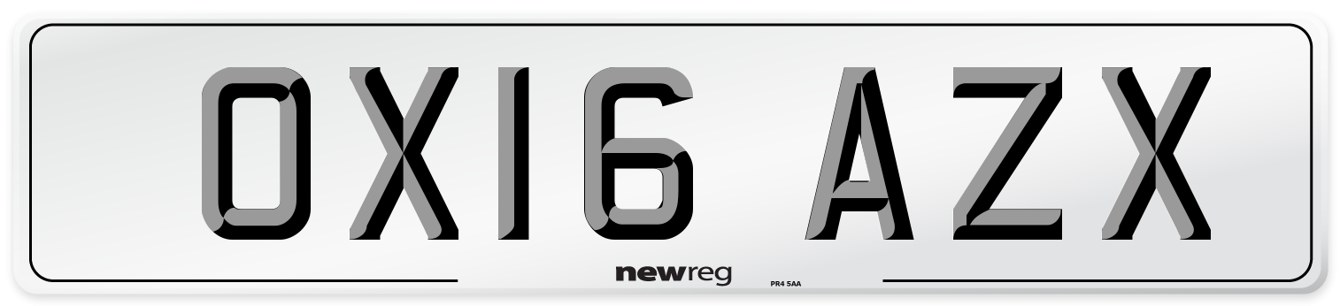 OX16 AZX Number Plate from New Reg
